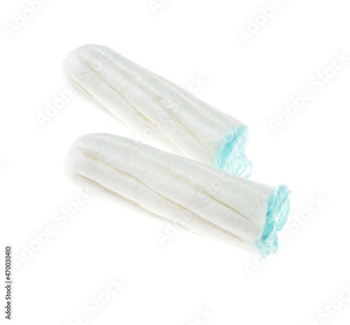 Menstrual tampons on white background