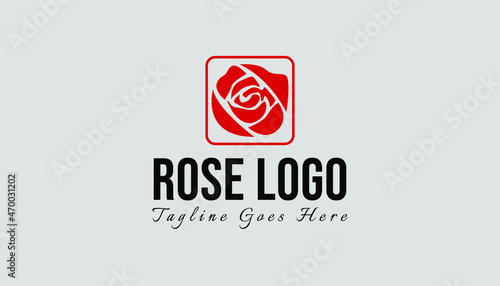 Rose logo inspiration. Aesthetic line art rose logo design for beauty care, skin care, spa, yoga, women fashion and beauty clinic treatment. Initial modern logo branding identity for feminine company.