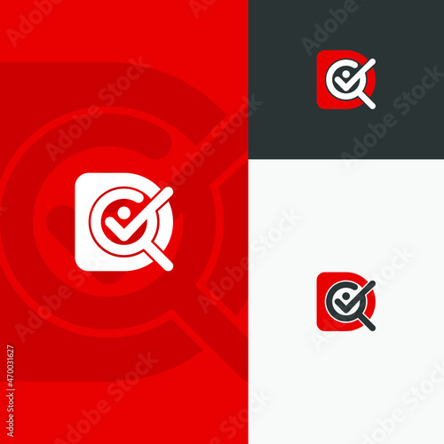 Creative Vector Illustration Logo Design Letter D Check