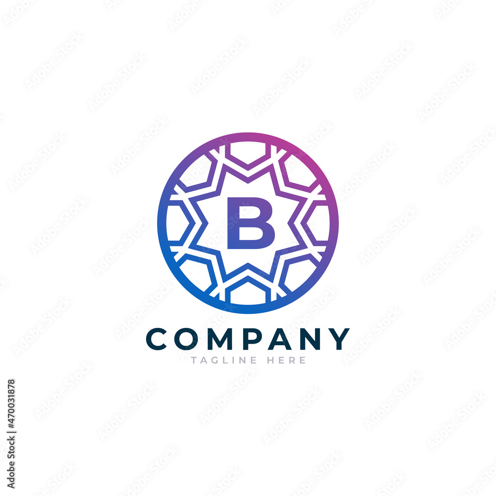 Letter B Inside Circle Shape Logo Design Template Element Letter B Inside Circle Shape Logo Design Template Element