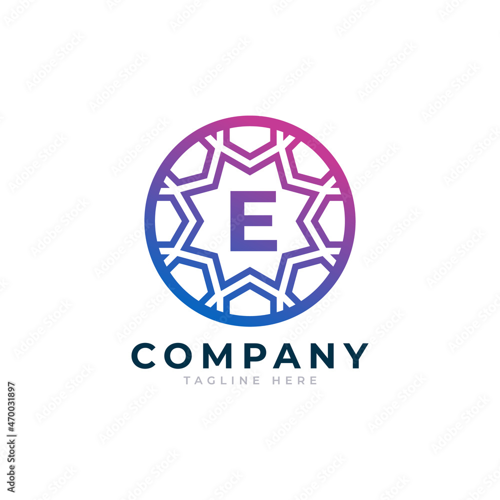 Letter E Inside Circle Shape Logo Design Template Element Letter E Inside Circle Shape Logo Design Template Element