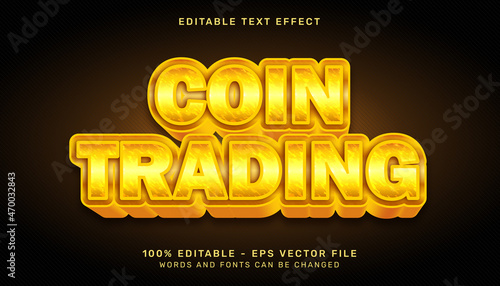 coin trading 3d text effect and editable text effect