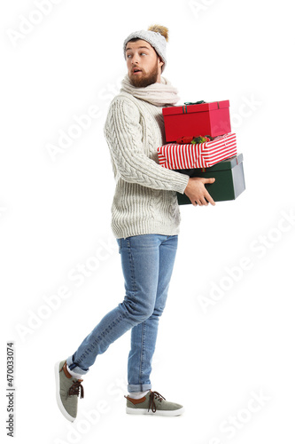 Going man with Christmas gi...