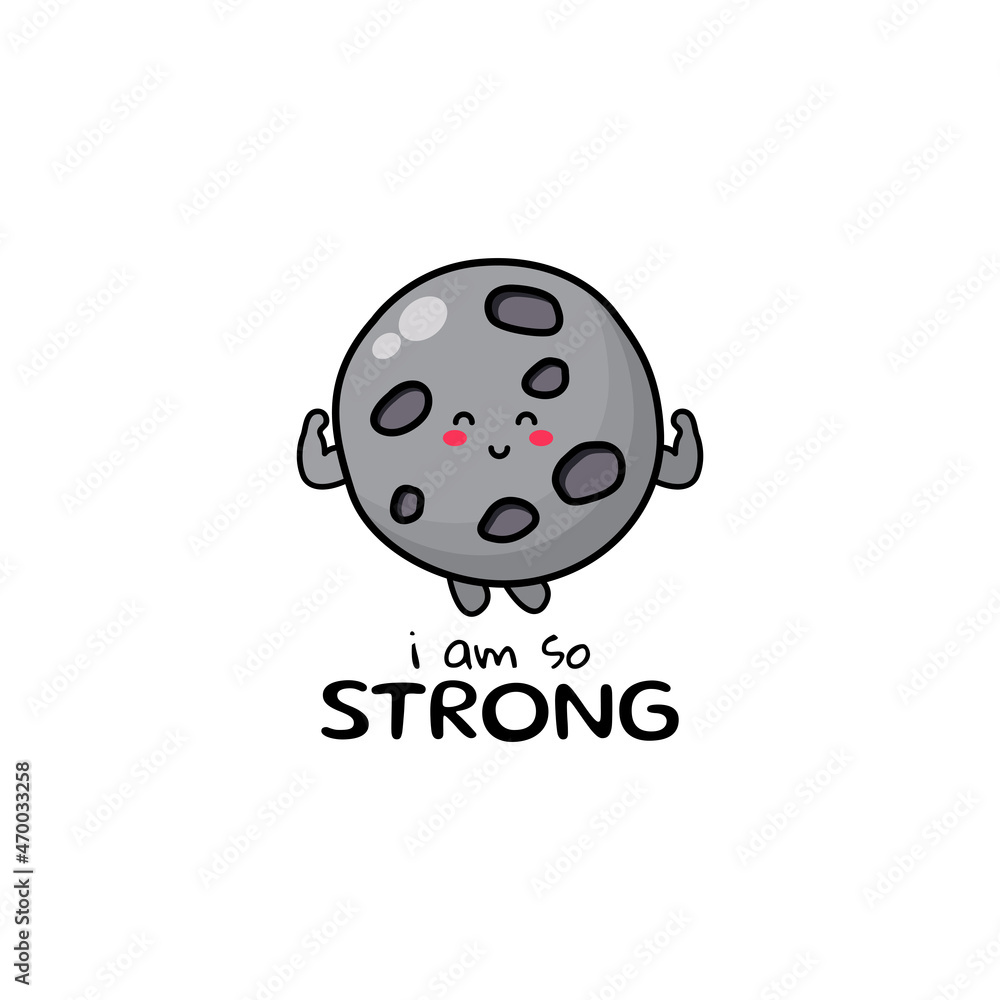 Cute funny moon character. Vector hand drawn cartoon mascot character illustration icon. Isolated on white background. Cute funny moon character. Vector hand drawn cartoon mascot character illustration icon. Isolated on white background.