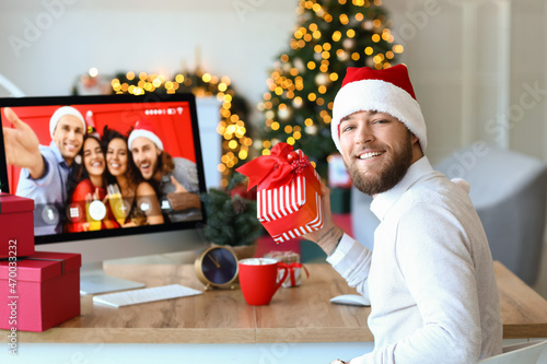 Young man during Christmas ...