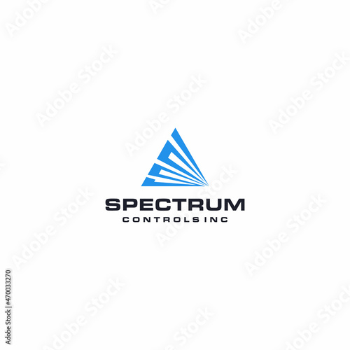 spectrum triangle logo, piramid logo design premium vector, abstract logo design