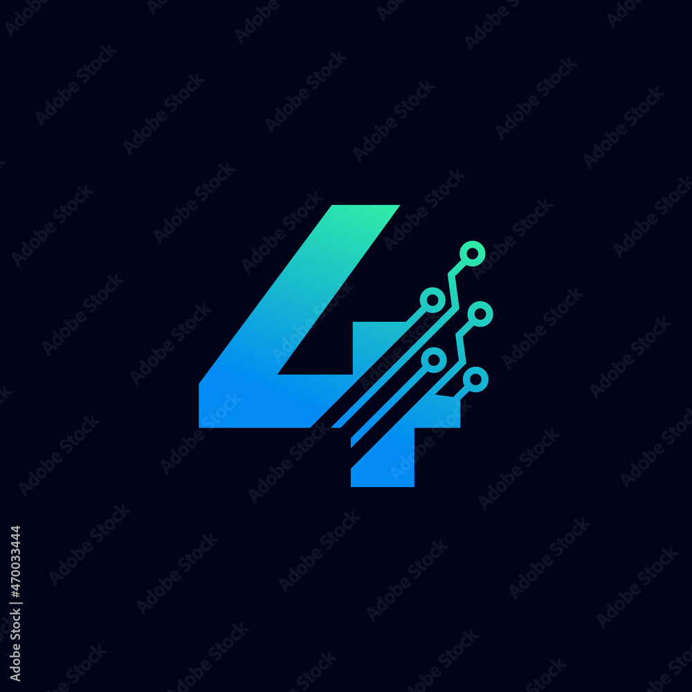 Tech Number 4 Logo. Futuristic Vector Logo Template with Green and Blue Gradient Color. Geometric Shape. Usable for Business and Technology Logos. Tech Number 4 Logo. Futuristic Vector Logo Template with Green and Blue Gradient Color. Geometric Shape. Usable for Business and Technology Logos.