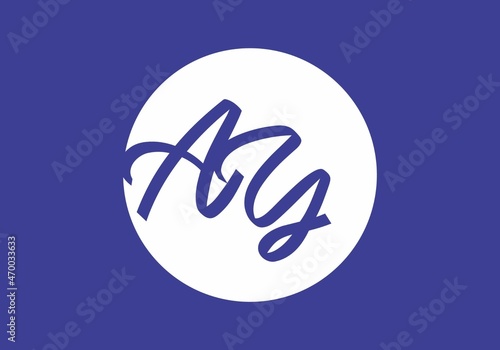 Colorful initial letter of AY