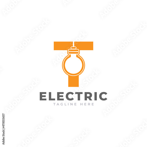 Modern Initial Letter T Smart Light Bulb Logo Design Vector Graphic Icon Template