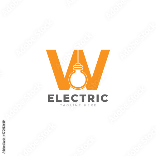 Modern Initial Letter W Smart Light Bulb Logo Design Vector Graphic Icon Template