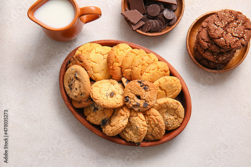 Wallpaper Mural Tray with tasty homemade cookies on light background Torontodigital.ca