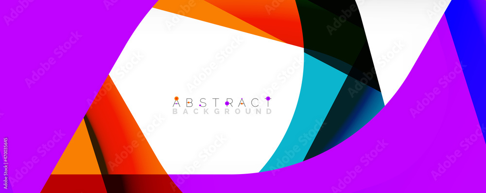 Geometric abstract background - multicolored abstract shapes on white. Vector Illustration For Wallpaper, Banner, Background, Landing Page Geometric abstract background - multicolored abstract shapes on white. Vector Illustration For Wallpaper, Banner, Background, Landing Page