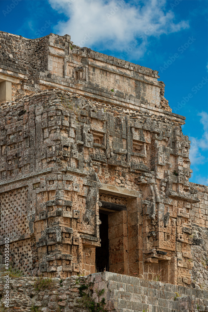The Pyramid of the Sorcerer, main building of the ancient mayan city of Uxmal in Yucatan, Mexico