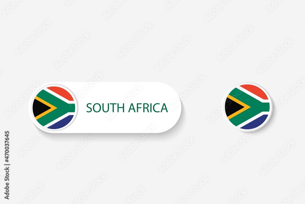 South Africa button flag in illustration of oval shaped with word of South Africa. And button flag South Africa. South Africa button flag in illustration of oval shaped with word of South Africa. And button flag South Africa.