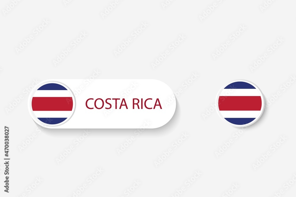 Costa rica button flag in illustration of oval shaped with word of Costa rica. And button flag Costa rica. Costa rica button flag in illustration of oval shaped with word of Costa rica. And button flag Costa rica.