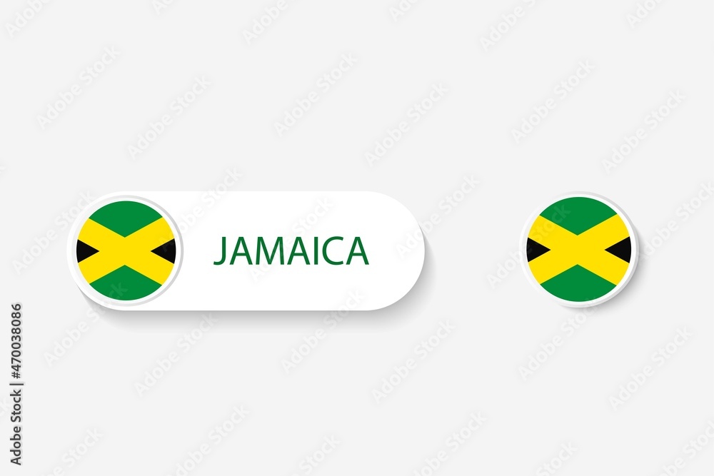 Jamaica button flag in illustration of oval shaped with word of Jamaica. And button flag Jamaica. Jamaica button flag in illustration of oval shaped with word of Jamaica. And button flag Jamaica.