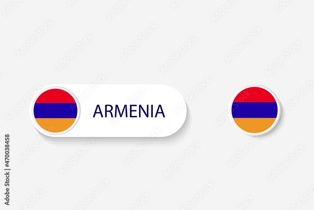 Armenia button flag in illustration of oval shaped with word of Armenia. And button flag Armenia. Armenia button flag in illustration of oval shaped with word of Armenia. And button flag Armenia.