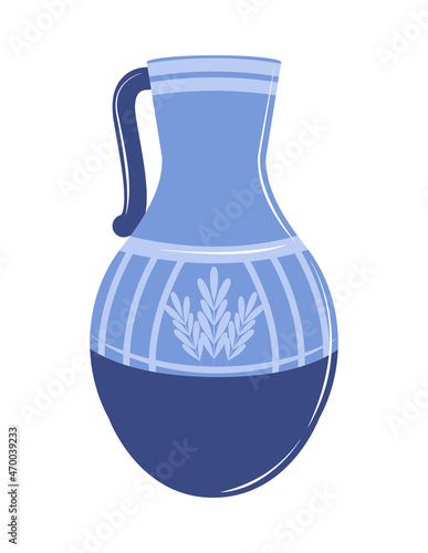 blue pottery jar