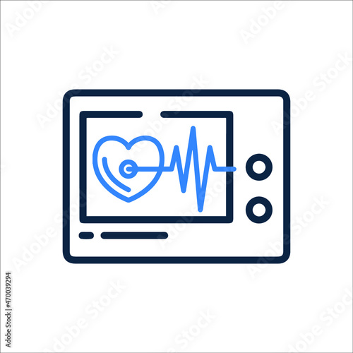 Cardiogram or heart monitor icon