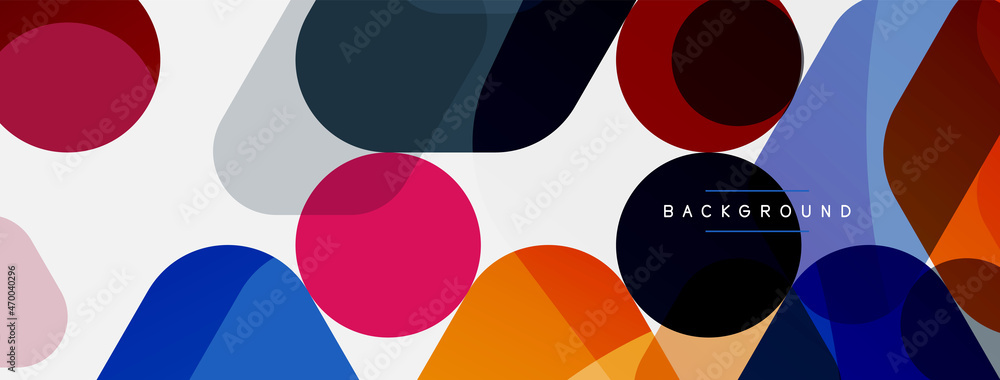 Color bubbles and rounded geometric shapes on white. Vector geometric minimal abstract background for wallpaper, banner, background, landing page Color bubbles and rounded geometric shapes on white. Vector geometric minimal abstract background for wallpaper, banner, background, landing page