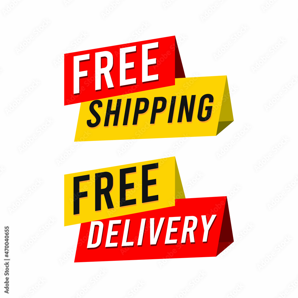 Free delivery and free shipping icon modern design template.