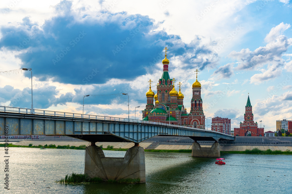 Obraz premium Annunciation tower and cathedral of Annunciation of the Blessed Virgin. City of Yoshkar-Ola. Russia