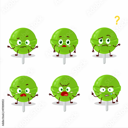 Cartoon character of sweet melon lollipop with what expression