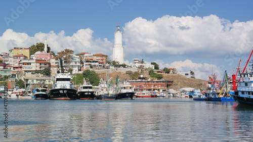 Port town landscape in the Black Sea, Turkey