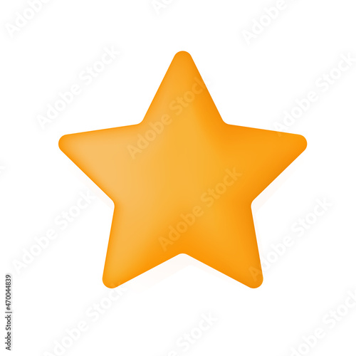 3d star  vector award. First place  high rating winner  gold trophy. Medal in the form of a star  champion badge or Festive decoration for Christmas or New Year. Business successful winner icon.