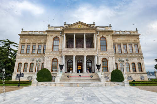 Dolmabache palace in Istanbul, Turkey. Dolmabache served as the main administrative center of the Ottoman Empire and is popular for tourists and visitors.