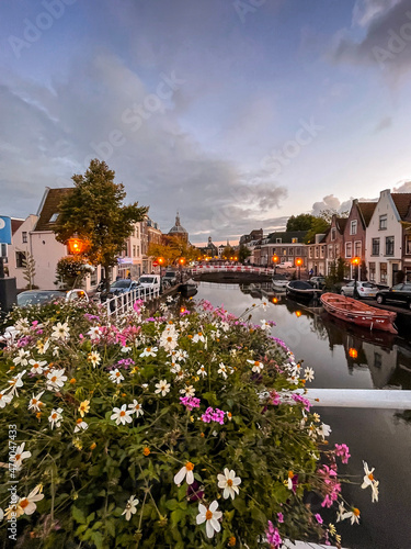 Street view and the beautiful canals in Leiden, Netherlands © EnginKorkmaz