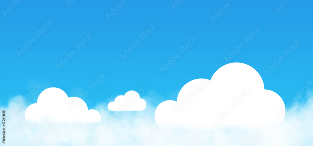 Business Clouds Concept : White clouds with blue sky in background.