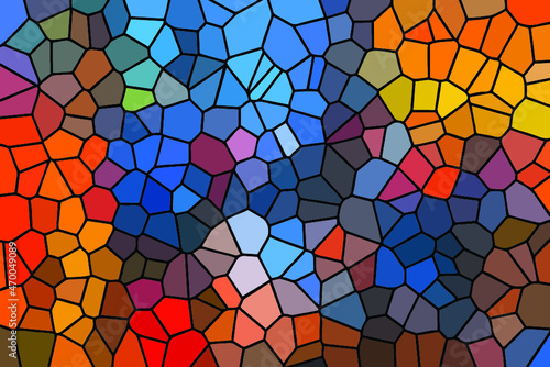 Multicolor Broken Stained Glass Background photo
