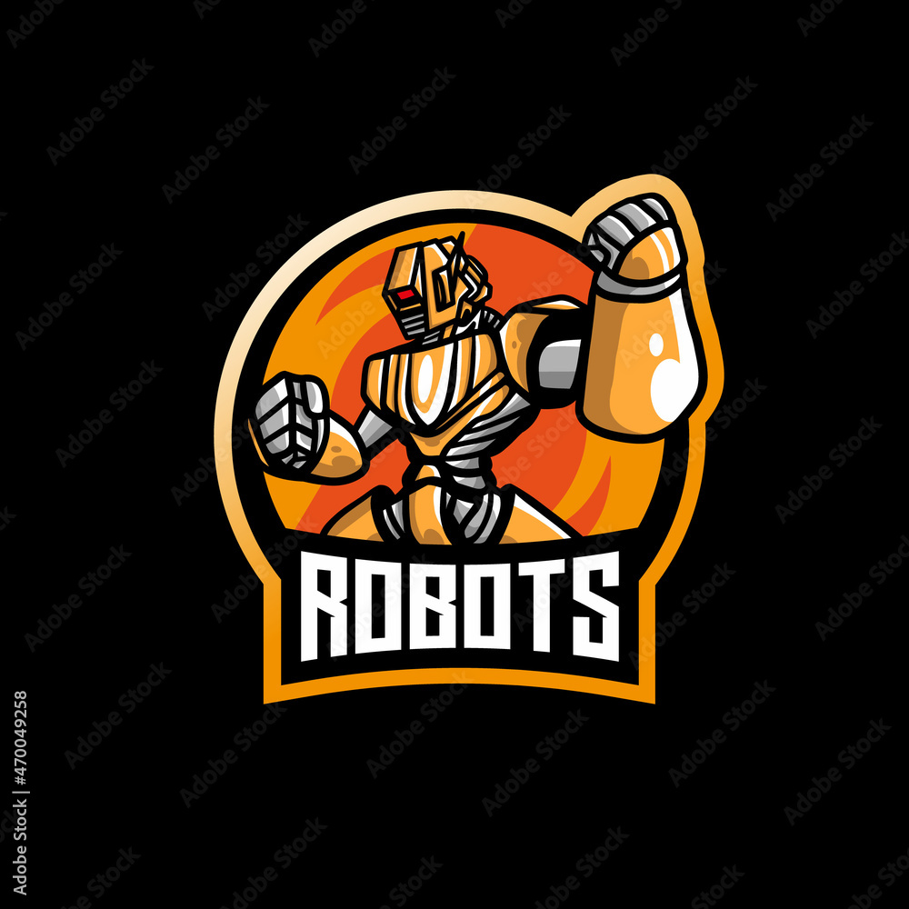 Robot Esport Mascot Logo Illustration