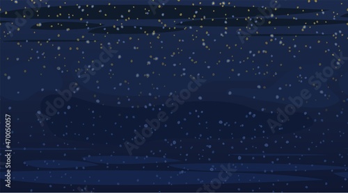 Cosmos background. Seamless. Starry sky landscape. Dark colors. Flat style. Cartoon design. Vector