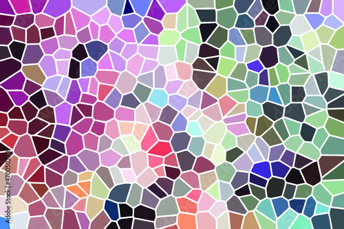 Multicolor Broken Stained Glass Background with White lines

