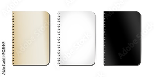 The mockup of a notebook on a spring is an isolated illustration On A White Background. The Template Layout Is Ready For Your Design. Vector EPS 10