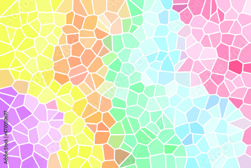 Multicolor Broken Stained Glass Background with White lines 