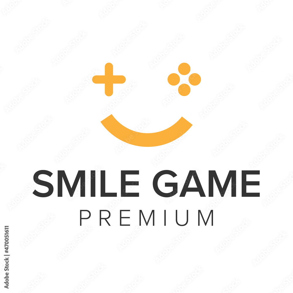 Obraz premium smile game logo icon vector template