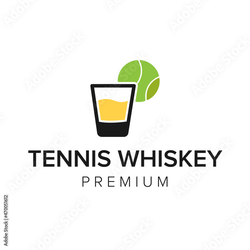 tennis whiskey logo icon vector template