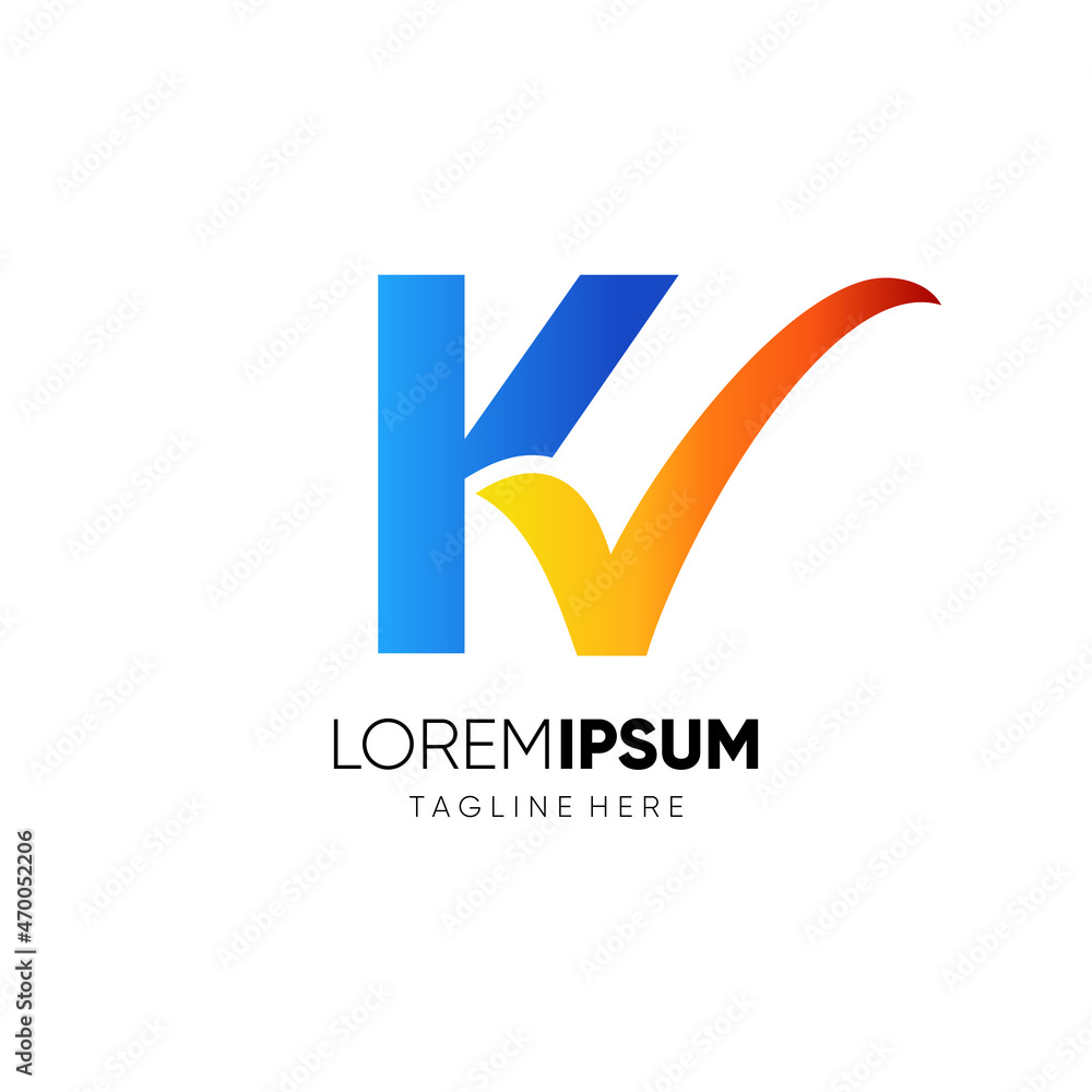 Letter K Tick or Check Mark Logo Design Vector Icon Graphic Emblem Illustration Background Template Letter K Tick or Check Mark Logo Design Vector Icon Graphic Emblem Illustration Background Template
