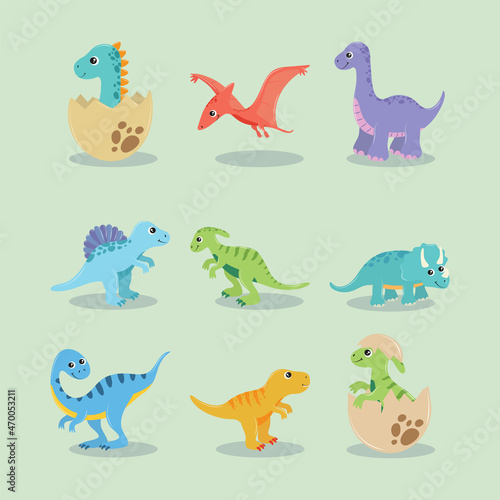 icon collection dinosaurs