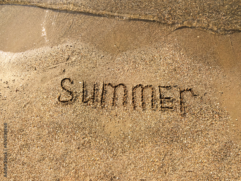 Fototapeta premium The inscription on the sand - Summer