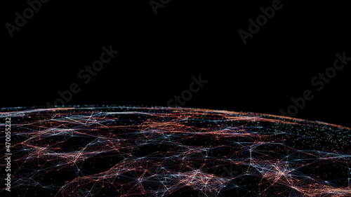 Earth Logistics/3d Illustration. Connection lines Around Earth Globe, Futuristic Technology  Theme Background with Light Effect. Global International Connectivity Background