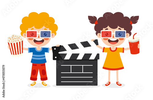 Cinema Concept With Cartoon Character