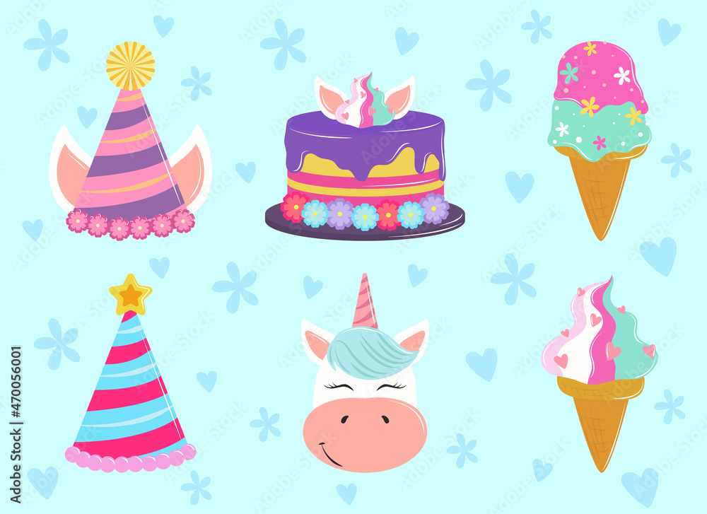 icons party unicorn icons party unicorn