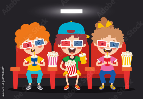 Cinema Concept With Cartoon Character