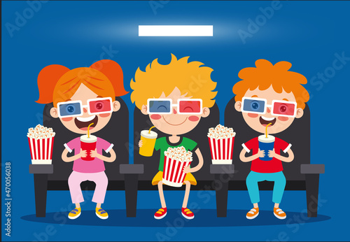 Cinema Concept With Cartoon Character