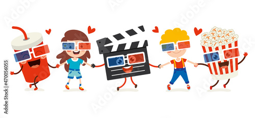 Cinema Concept With Cartoon Character