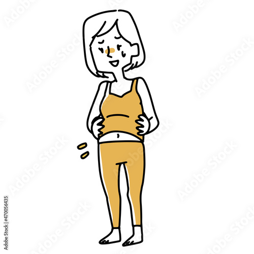 お腹の脂肪が気になる女性
